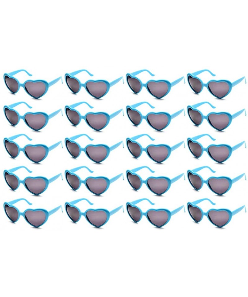 Oversized 10 Packs Neon Colors Wholesale Heart Sunglasses - 20 Packs Blue - C818G0G793C $28.46
