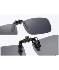 Rectangular Clip On Sunglasses Mens/Womens Flip-Up Polarised Sun Lenses For Driving/Fishing - Color3 - CV18OXKWOKQ $19.40