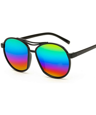 Goggle Sunglasses Color Film Men's Sunglasses Large Frame Fashion Sunglasses For Men And Women - CU18TMQX5KN $18.62