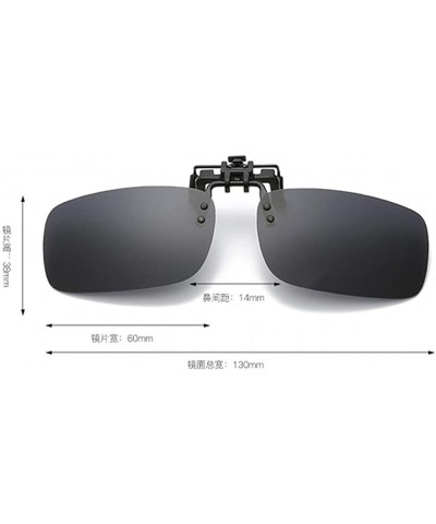 Rectangular Clip On Sunglasses Mens/Womens Flip-Up Polarised Sun Lenses For Driving/Fishing - Color3 - CV18OXKWOKQ $19.40