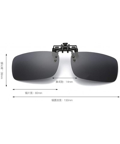 Rectangular Clip On Sunglasses Mens/Womens Flip-Up Polarised Sun Lenses For Driving/Fishing - Color3 - CV18OXKWOKQ $20.47