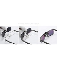 Rectangular Clip On Sunglasses Mens/Womens Flip-Up Polarised Sun Lenses For Driving/Fishing - Color3 - CV18OXKWOKQ $20.47