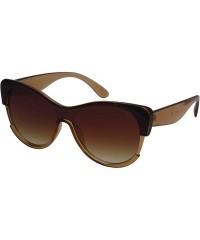 Shield Mono Shield Cateye Sunglasses for Women One-piece Flat Lens 55702TT-FLFM - CX18I54979I $8.79