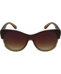 Shield Mono Shield Cateye Sunglasses for Women One-piece Flat Lens 55702TT-FLFM - CX18I54979I $8.79