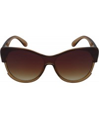 Shield Mono Shield Cateye Sunglasses for Women One-piece Flat Lens 55702TT-FLFM - CX18I54979I $8.79