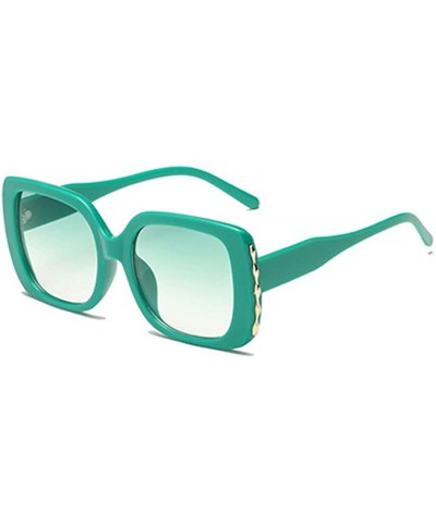 Square Sunglasses Female Sunglasses Retro Glasses Men and women Sunglasses - Green - CN18LIQKSK2 $12.35