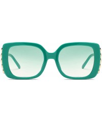 Square Sunglasses Female Sunglasses Retro Glasses Men and women Sunglasses - Green - CN18LIQKSK2 $12.35