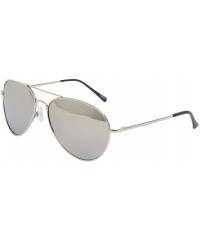 Aviator Classic Premium Silver Mirror Lens Aviator Sunglasses + Free Micro Case - CR11JGRA5YP $12.41