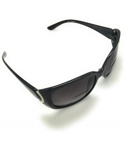 Rectangular Sun Readers Classic Jackie O Bifocal Sunglasses for Women - Black - CA188KO0Z5H $24.77