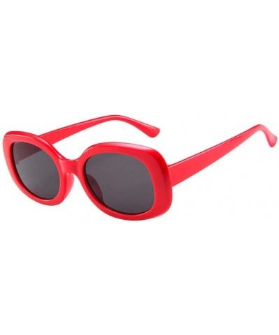 Square Big Frame Sunglasses Vintage Retro Oval Shape Sunglasses Unisex Sunglasses Eyewear (E) - E - CU18R3MXZD0 $18.29
