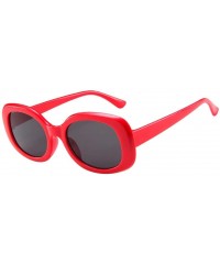 Square Big Frame Sunglasses Vintage Retro Oval Shape Sunglasses Unisex Sunglasses Eyewear (E) - E - CU18R3MXZD0 $11.62