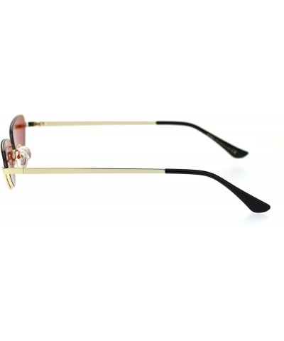 Cat Eye Womens Upside Down Half Rim Cat Eye Retro Sunglasses - Gold Red - CQ18RZZK8NR $15.38