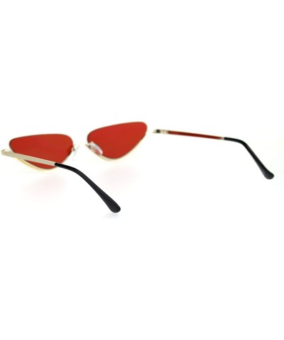 Cat Eye Womens Upside Down Half Rim Cat Eye Retro Sunglasses - Gold Red - CQ18RZZK8NR $15.38