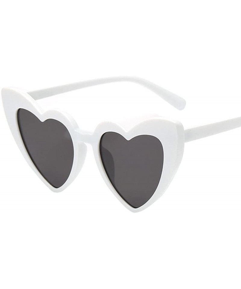 Oval Women Retro Fashion Heart-shaped Shades Sunglasses Integrated UV Glasses - A - C018UL7RR76 $10.32