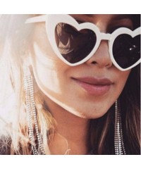 Oval Women Retro Fashion Heart-shaped Shades Sunglasses Integrated UV Glasses - A - C018UL7RR76 $10.32