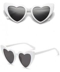Oval Women Retro Fashion Heart-shaped Shades Sunglasses Integrated UV Glasses - A - C018UL7RR76 $10.32