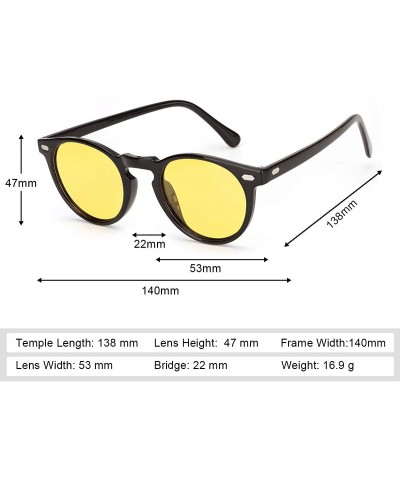 Round Night-driving Glasses for Men Women - Anti-Glare Polarized Yellow Lens Night-vision Glasses for Driving - CT18UYCM3GR $...