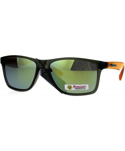 Sport Biohazard Mens Reflective Color Mirror Thin Plastic Sport Sunglasses - Yellow Orange - C0187294YTO $19.67