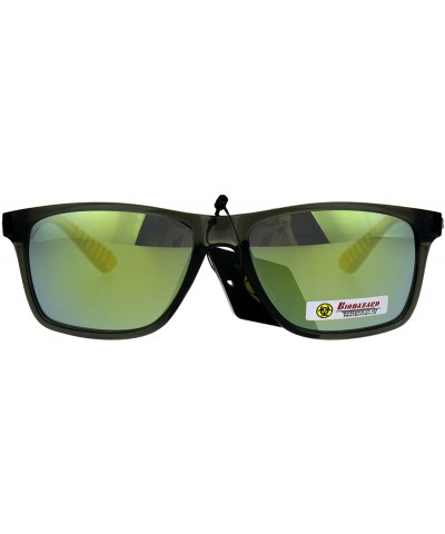 Sport Biohazard Mens Reflective Color Mirror Thin Plastic Sport Sunglasses - Yellow Orange - C0187294YTO $10.99