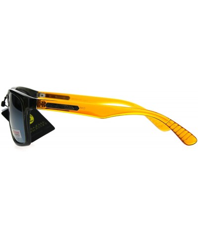 Sport Biohazard Mens Reflective Color Mirror Thin Plastic Sport Sunglasses - Yellow Orange - C0187294YTO $10.99