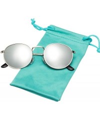 Classic Retro Metal Frame Round Circle Mirrored Sunglasses Men Women  Glasses 3447 - Silver Glass - CC12EWYMPOF