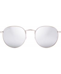 Round Classic Retro Metal Frame Round Circle Mirrored Sunglasses Men Women Glasses 3447 - Silver Glass - CC12EWYMPOF $15.86