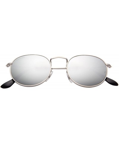 Round Classic Retro Metal Frame Round Circle Mirrored Sunglasses Men Women Glasses 3447 - Silver Glass - CC12EWYMPOF $15.86