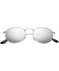 Round Classic Retro Metal Frame Round Circle Mirrored Sunglasses Men Women Glasses 3447 - Silver Glass - CC12EWYMPOF $15.86