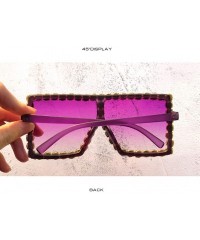 Square Sunglasses Women Oversized Square Crystal Brand Designer - B - CV18RS66929 $13.87