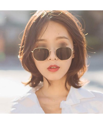 Goggle Sunglasses Women Classic Small Square Frame Alloy Glasses 2020 New Style Retro - As Shown1 - CS199CMU9I8 $30.79