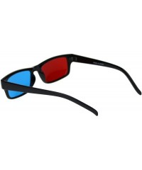 Rectangular Black Anaglyphic Red Blue Cyan Stereoscopic Lens 3D Glasses - Blue Left Red Right - CY18ORWAN83 $11.13