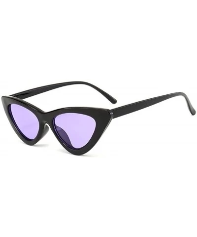 Oversized Female Sunglasses Outdoor Glasses Cat Eye Sunglasses for Women Goggles Plastic Frame - Black-purple - C118D5SG7S8 $...