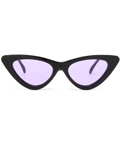 Oversized Female Sunglasses Outdoor Glasses Cat Eye Sunglasses for Women Goggles Plastic Frame - Black-purple - C118D5SG7S8 $...