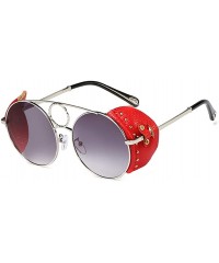 Shield Steampunk Sunglasses Vintage Retro Eyewear UV 400 Protection Matel Frame - 4 - C81992QD4SX $18.85