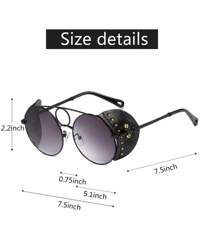 Shield Steampunk Sunglasses Vintage Retro Eyewear UV 400 Protection Matel Frame - 4 - C81992QD4SX $18.85