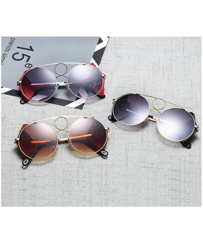 Shield Steampunk Sunglasses Vintage Retro Eyewear UV 400 Protection Matel Frame - 4 - C81992QD4SX $18.85