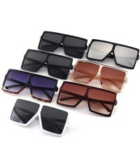 Oval Oversized Shades Woman Sunglasses Black Fashion Square Glasses Big Frame Vintage Retro Unisex Oculos Feminino - CK199CLC...