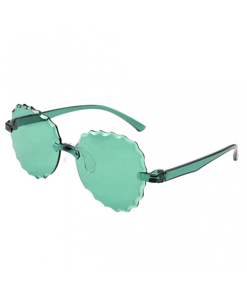 Wrap Sunglasses Frameless Multilateral Colorful Accessories - D - C5190HKHHDO $8.44