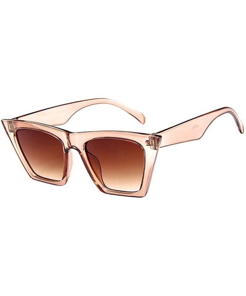 Oversized Fashion Women Ladies Oversized Sunglasses Vintage Retro Cat Eye Sun Glasses - Beige - CZ195SKN8A7 $9.39