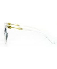 Cat Eye Womens Trendy Runway Mirrored Lens 80's Thick Plastic Cat Eye Sunglasses - Clear Red - C0120IUQYNZ $23.40