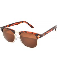 Wayfarer Retro Half Frame Horned Rim Sunglasses Colored Lens for Mens or Womens - 1 Leopard-gold Brown - CU11NO9R7Y3 $11.87