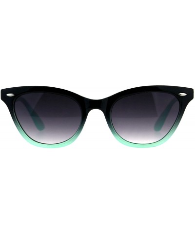 Oval Womens Oval Cateye Fashion Sunglasses Black & Color 2 Tone Shades UV 400 - Black Mint - CD18DQ2SKZ0 $7.87