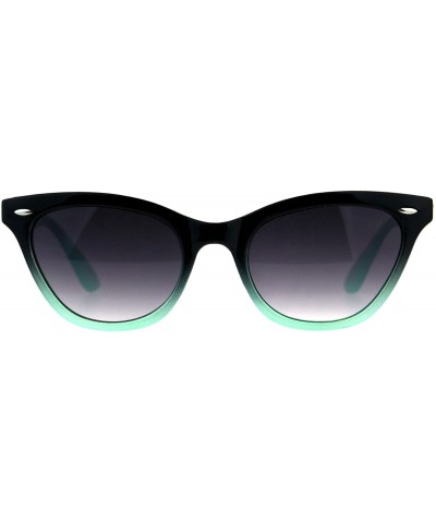 Oval Womens Oval Cateye Fashion Sunglasses Black & Color 2 Tone Shades UV 400 - Black Mint - CD18DQ2SKZ0 $19.67