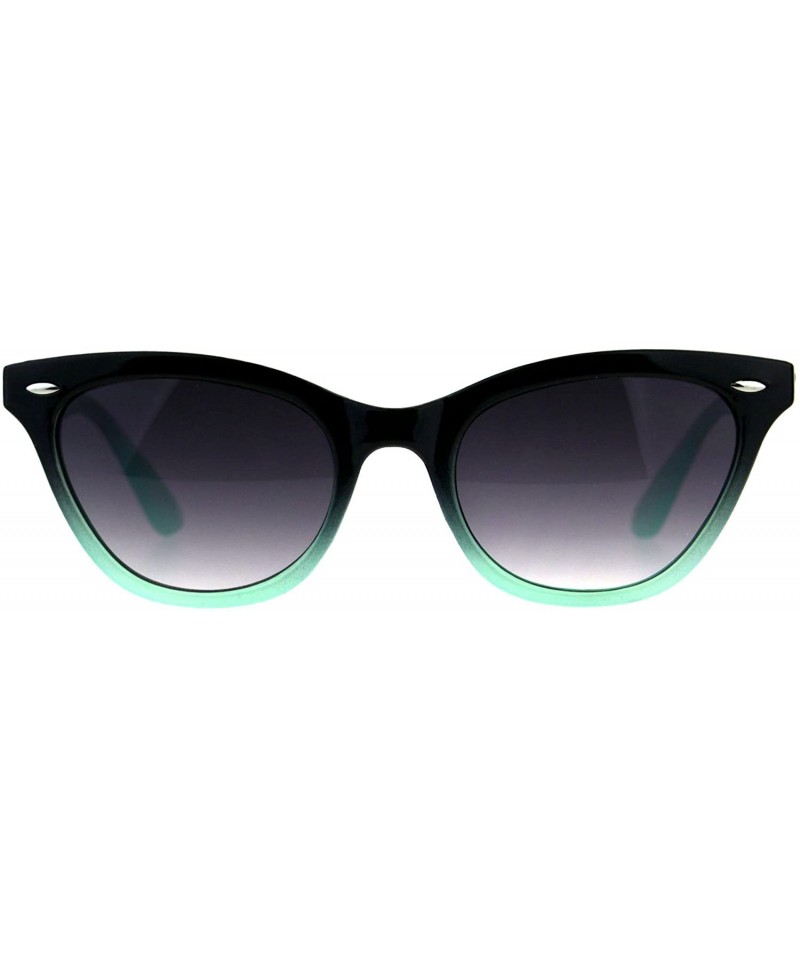 Oval Womens Oval Cateye Fashion Sunglasses Black & Color 2 Tone Shades UV 400 - Black Mint - CD18DQ2SKZ0 $7.87