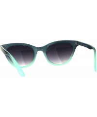 Oval Womens Oval Cateye Fashion Sunglasses Black & Color 2 Tone Shades UV 400 - Black Mint - CD18DQ2SKZ0 $7.87