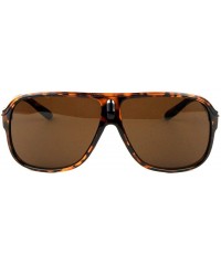 Aviator Flat Top Super Dark Rond Square Lens Cut Temple Sunglasses - Brown Demi - C5197R8KHTQ $13.92