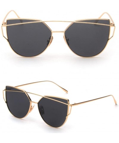 Wayfarer Sunglasses Clearance Fashion Twin Beams - Gold - CA18DOQ5LEL $18.27