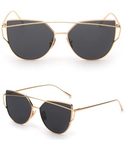 Wayfarer Sunglasses Clearance Fashion Twin Beams - Gold - CA18DOQ5LEL $9.86