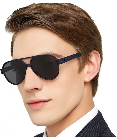 Oversized Sunglasses for Men Polarized UV Protection Vintage Aviator Frame Fishing Driving - Green - CJ18WRTR306 $16.45