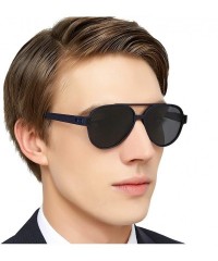 Oversized Sunglasses for Men Polarized UV Protection Vintage Aviator Frame Fishing Driving - Green - CJ18WRTR306 $16.45